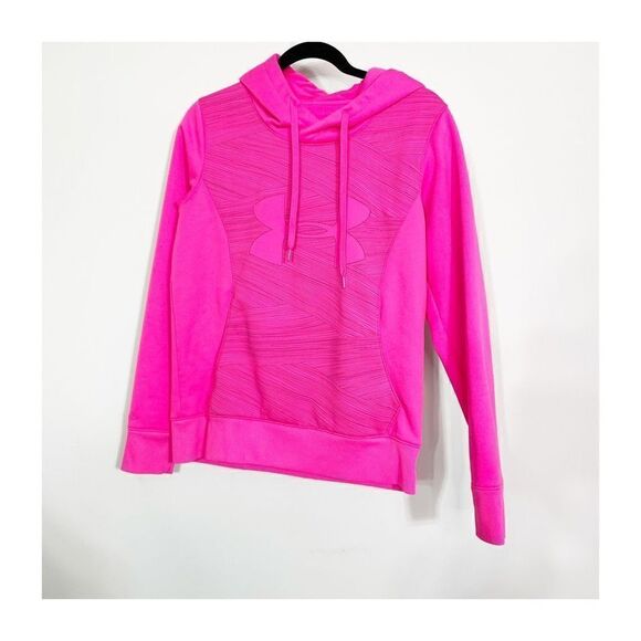 Under Armour Sweater Womens Hoodie Pullover Pink Logo Ladies Medium - Picture 1 of 6